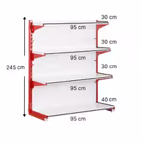 خرید و قیمت قفسه سوپری‌ خودایست 4 طبقه 95x30 ارتفاع 245 - قفسه‌بندی وکیلی