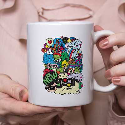 ماگ طرح کریسمس مدل سال نو