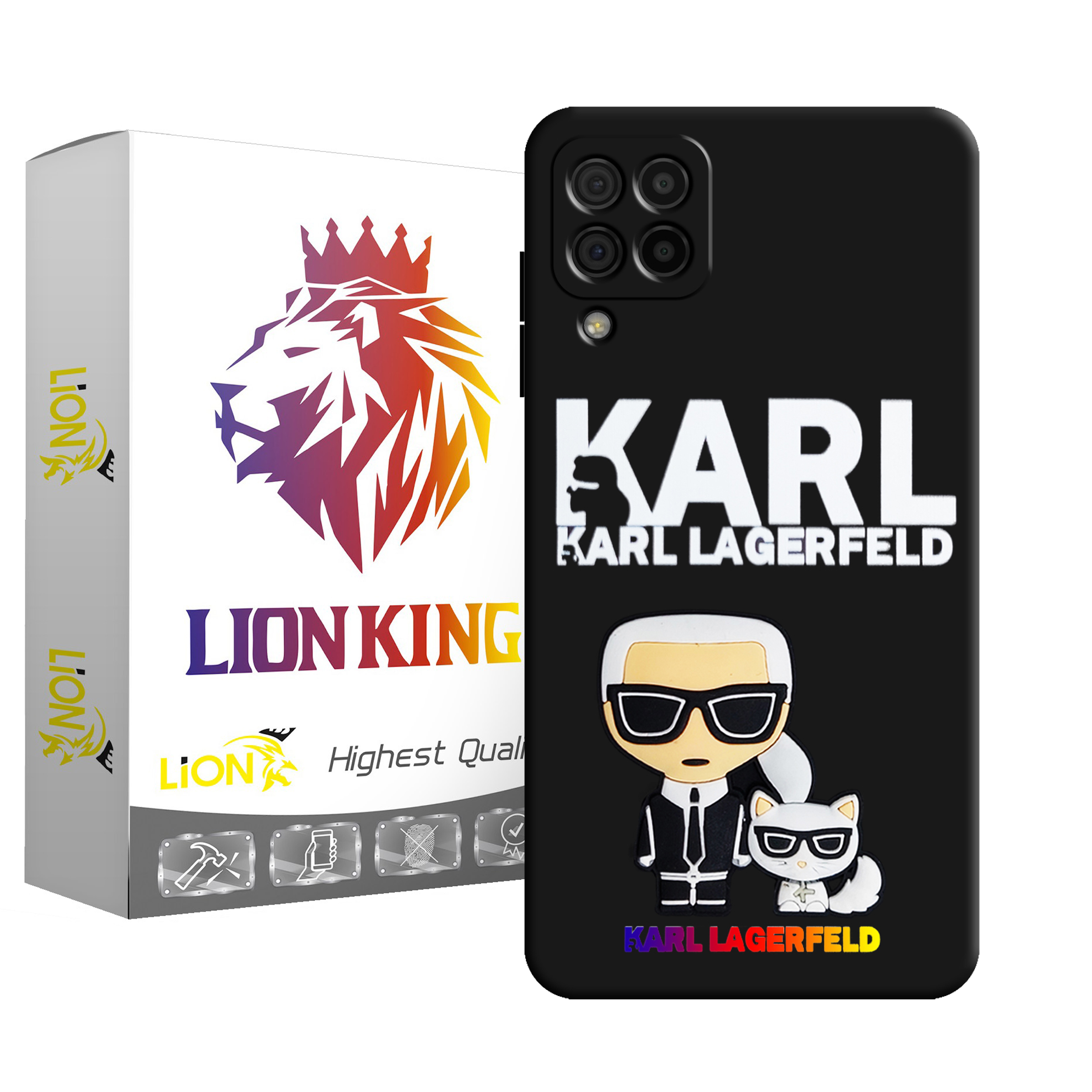 کاور لاین کینگ مدل مرد وگربه 3D مناسب برای گوشی موبایل سامسونگ Galaxy A12 