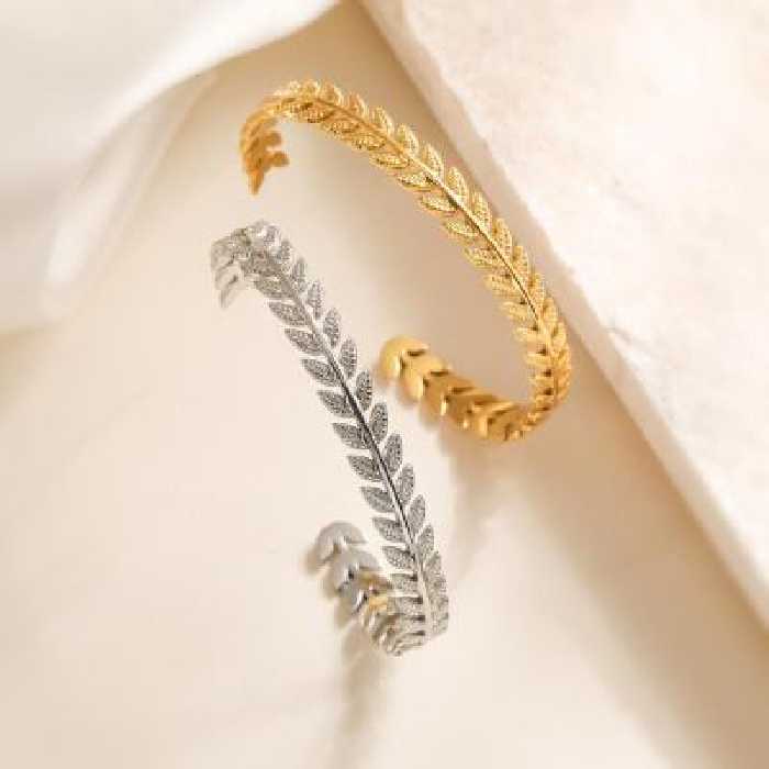 بنگل طرح برگ فری سایز استیل در 2 رنگ