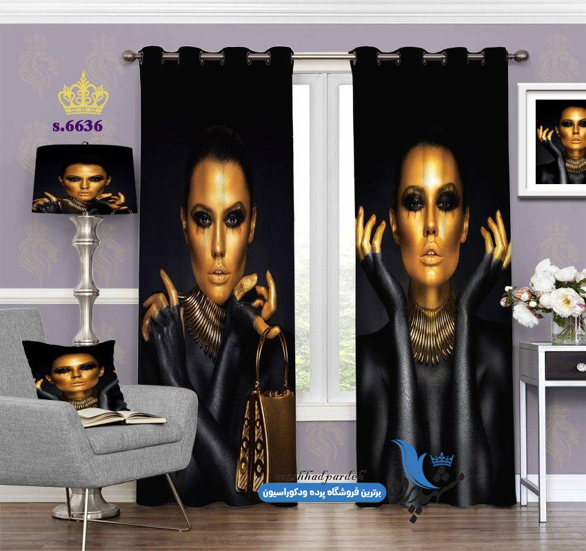 پرده پانچ طرح چهره کد s-6636