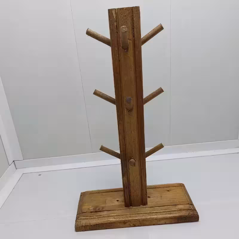 استند آویز فنجان 12 شاخه جنس چوبی آویز فنجان پایه دار چوبی در پلاسکو دهقان