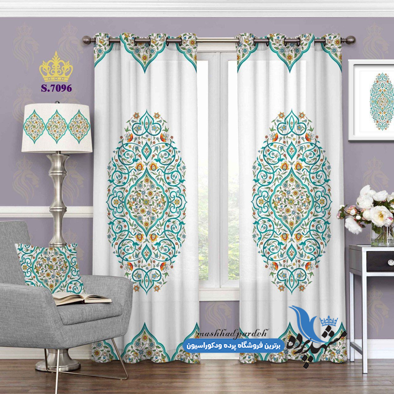 پرده پانچ اسلیمی طرح ساده کد s-7096
