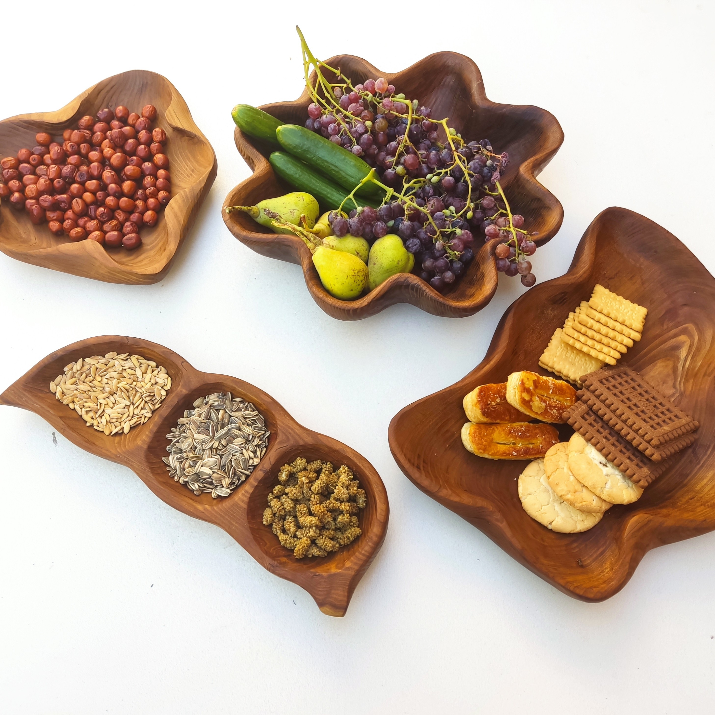 ست چوبی،ظروف چوبی،ظرف چوبی،ست چوبی،اردوخوری،شیرینی خوری،میوه خوری،اجیل خوری چوبی،ظرف دفرمه،ست شیک،میوه خوری چوبی،دفرمه