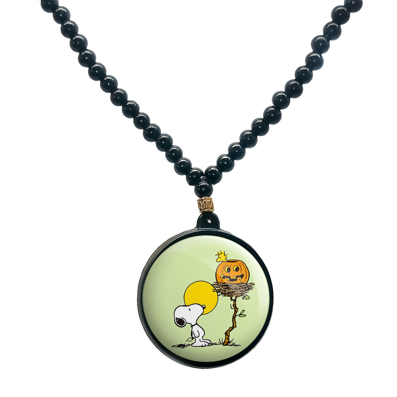 گردنبند پرمانه طرح اسنوپی کد pmd.14435 مدل دو طرفه