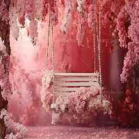 بک دراپ عکاسی عروس با شکوفه صورتی | گرافیک با طعم تربچه