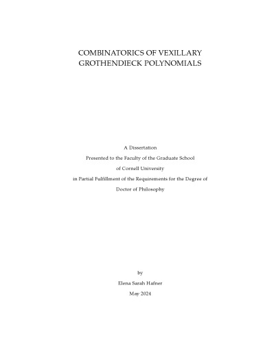 خرید و دانلود نسخه کامل کتاب [Dissertation] Combinatorics of vexillary Grothendieck polynomials