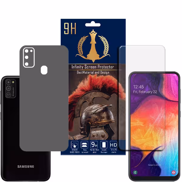 برچسب پوششی اینفینیتی مدل PRO MAX مناسب برای گوشی موبایل سامسونگ Galaxy M21 به همراه محافظ صفحه نمایش