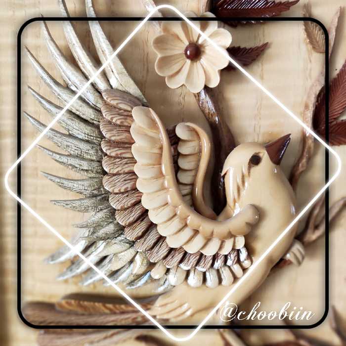 تابلو منبت معرق تلفیقی گل و مرغ. تابلو معرق،  منبت،  گل و مرغ،  هدیه ای خاص