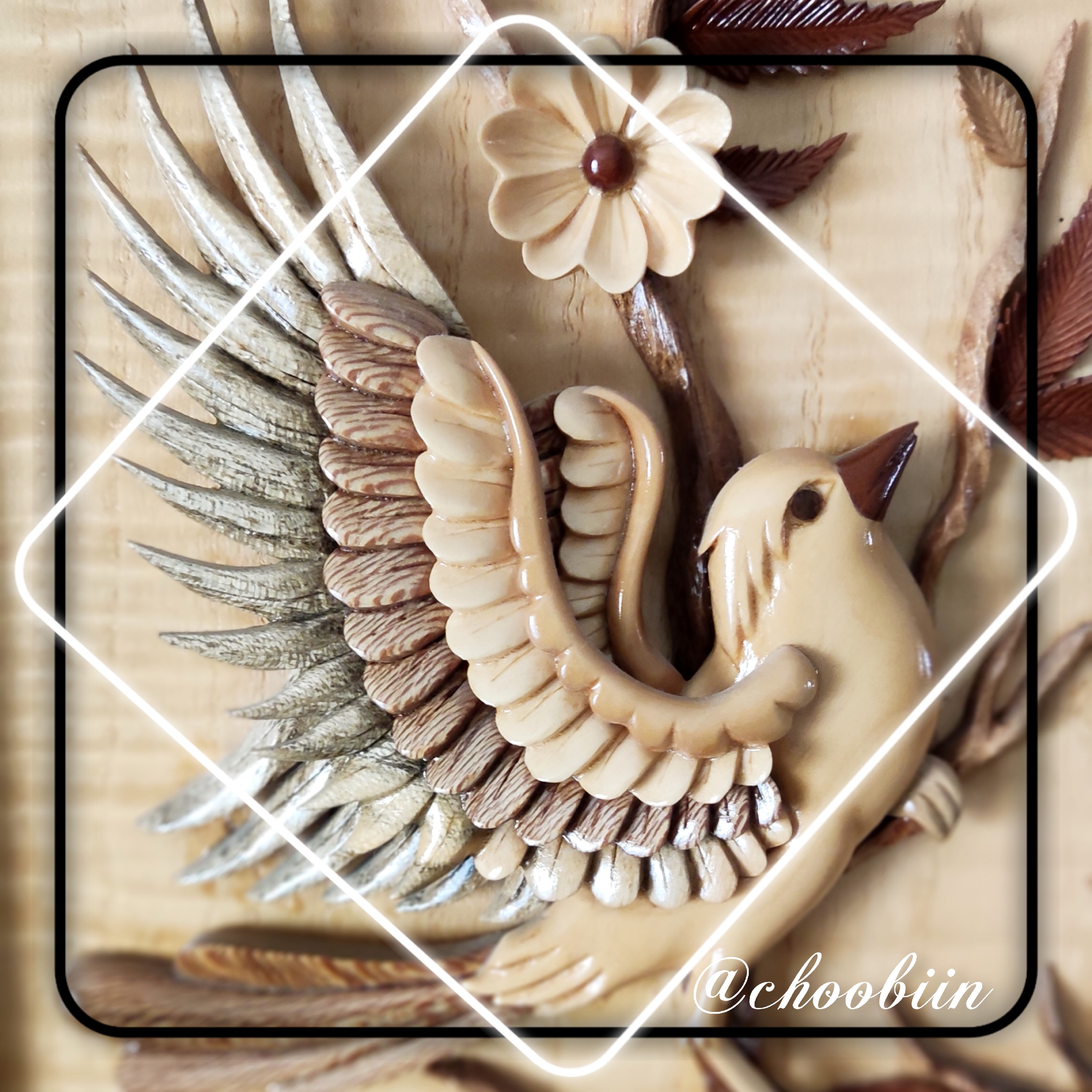 تابلو منبت معرق تلفیقی گل و مرغ. تابلو معرق،  منبت،  گل و مرغ،  هدیه ای خاص