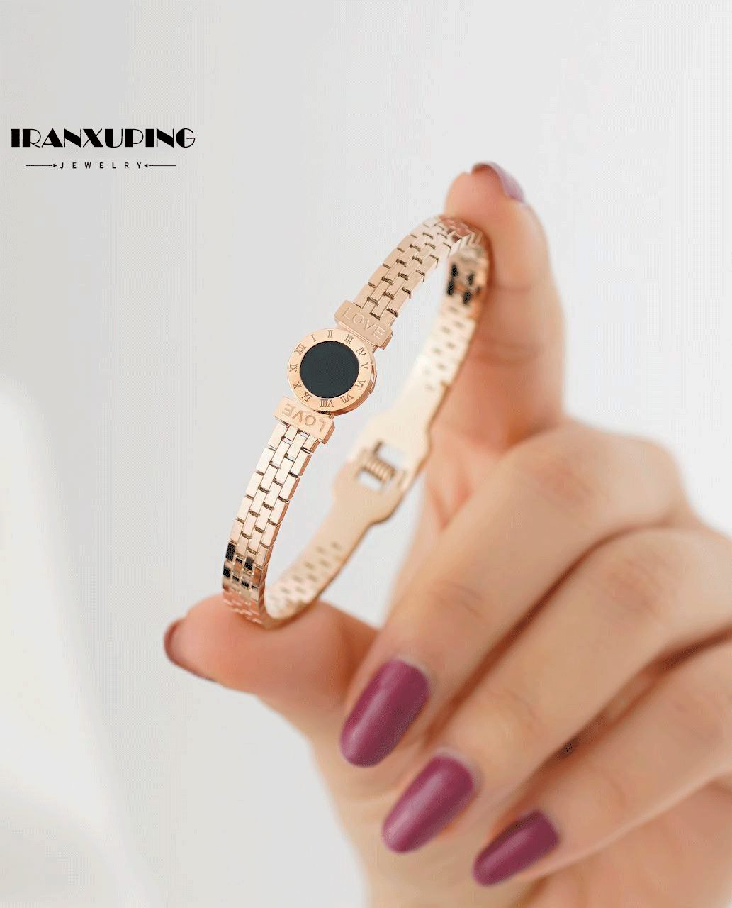 دستبند استیل رزگلد Stainless Steel کد STB447