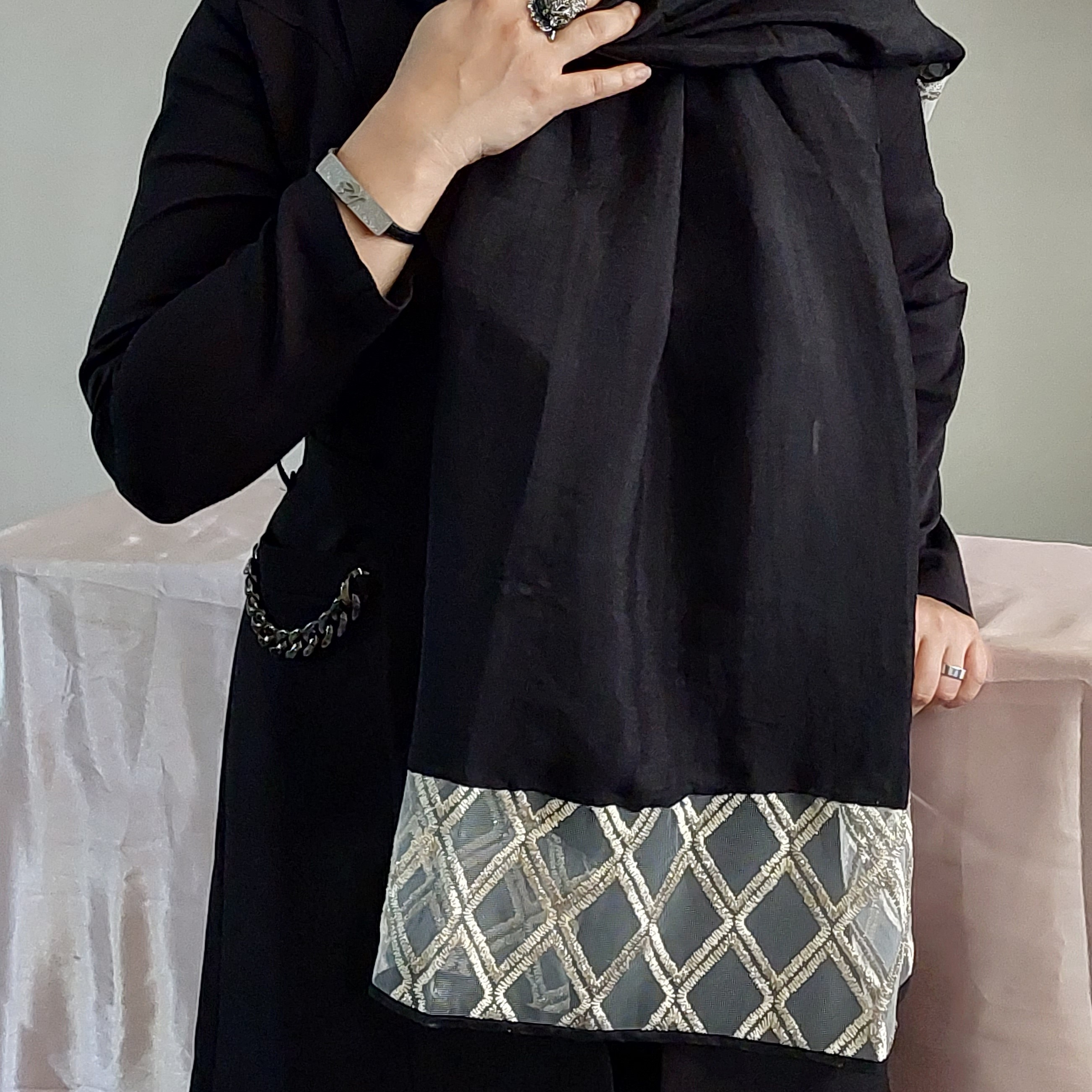 شال مشکی مجلسی                     