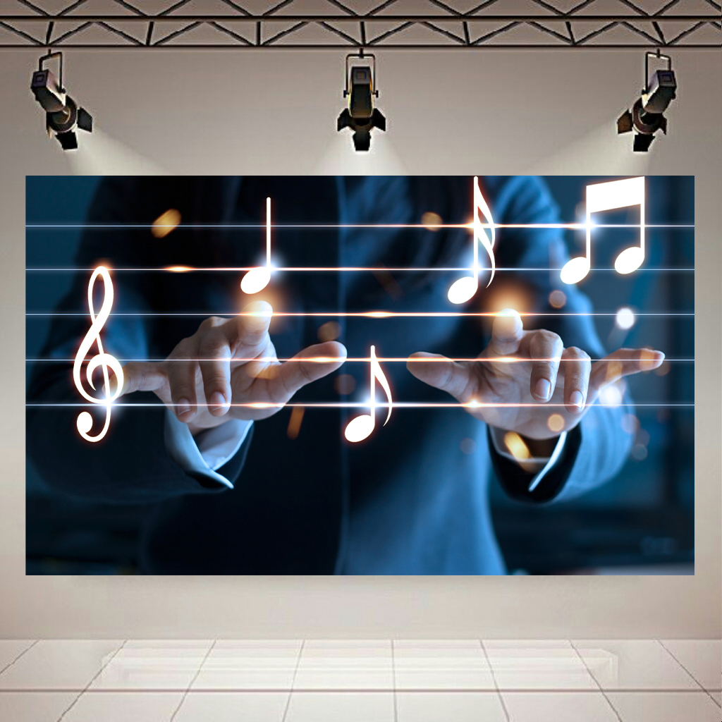 تابلو بوم طرح نت موسیقی مدل دستان نوازنده کد AR6560