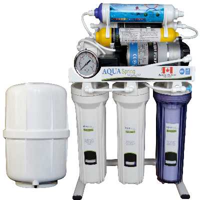 دستگاه تصفیه کننده آب آکوآ اسپرینگ مدل RO-S151 به همراه فیلتر رسوبگیر گلیتز