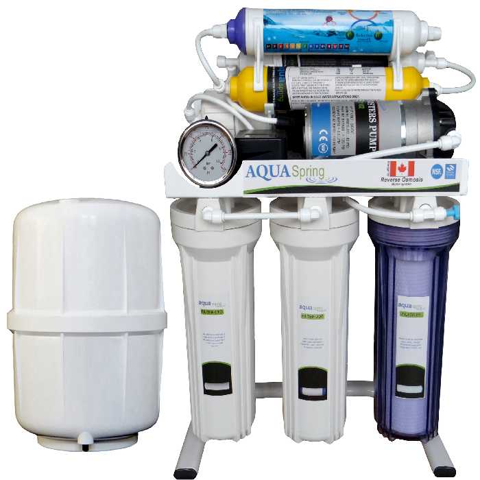 دستگاه تصفیه کننده آب آکوآ اسپرینگ مدل RO-S151 به همراه فیلتر رسوبگیر گلیتز