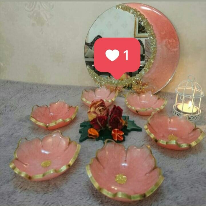 هفت سین رزین پنج پر صورتی