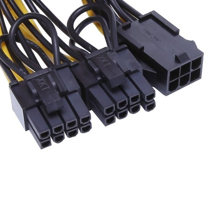 کابل تبدیل برق 6 پین پاور به دو عدد 8 پین برای کارت گرافیک