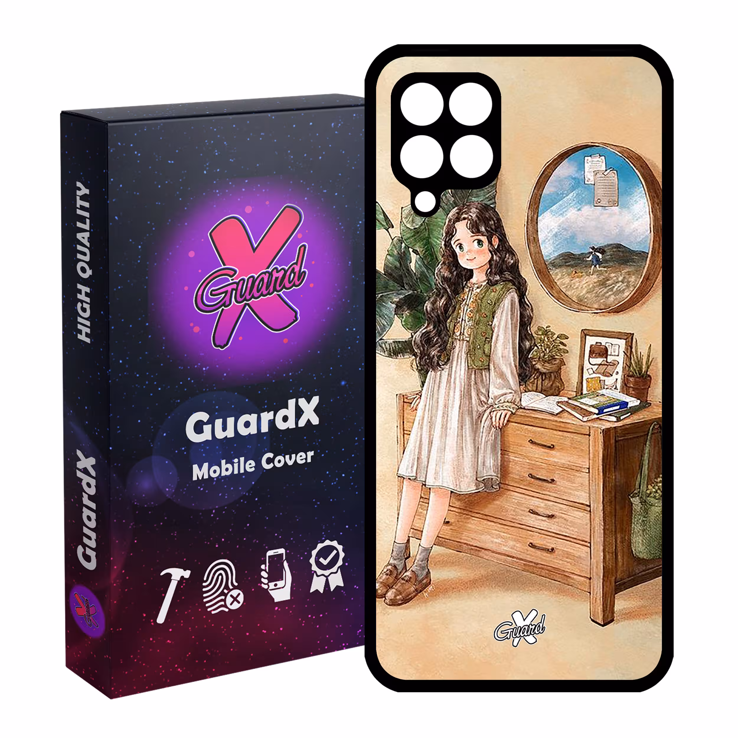 کاور گارد ایکس طرح دختر مدل Glass10308 مناسب برای گوشی موبایل سامسونگ Galaxy A22 4G