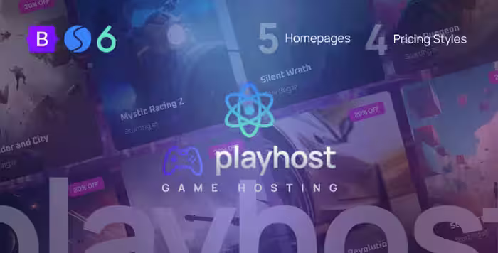 دانلود تمپلیت ری اکت سرور گیم Playhost