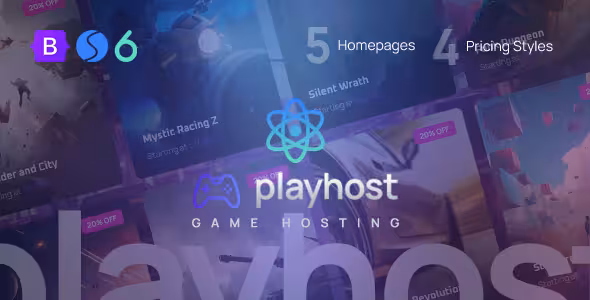 دانلود تمپلیت ری اکت سرور گیم Playhost