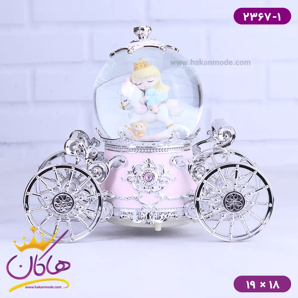 گوی موزیکال کالسکه ای دختر اسب سوار 2367/1