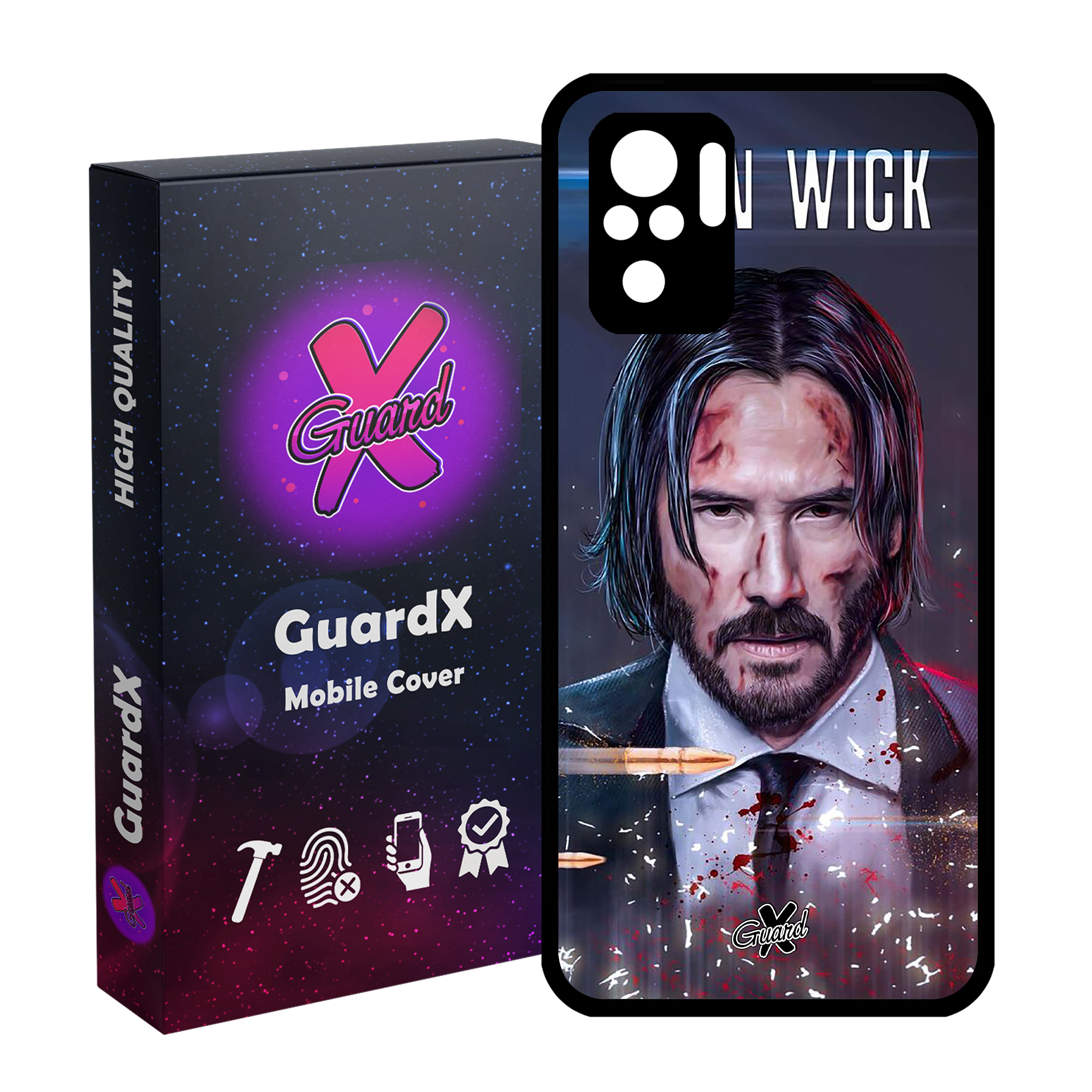 کاور گارد ایکس طرح John Wick مدل Glass10145 مناسب برای گوشی موبایل شیائومی Redmi Note 10 4G / Note 10S