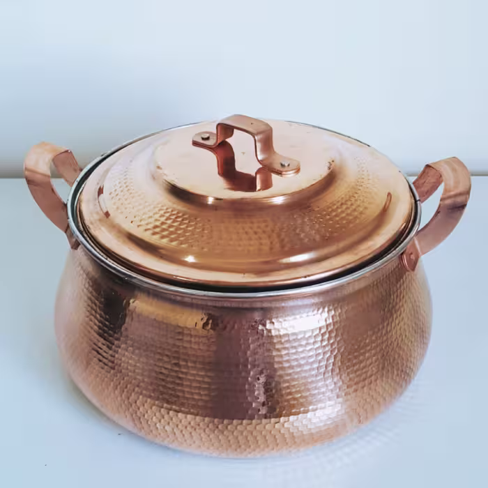 قابلمه مسی  مدل دیگ تیانچه  سایز 2( 6 نفره )   چکشی و باکیفیت عالی