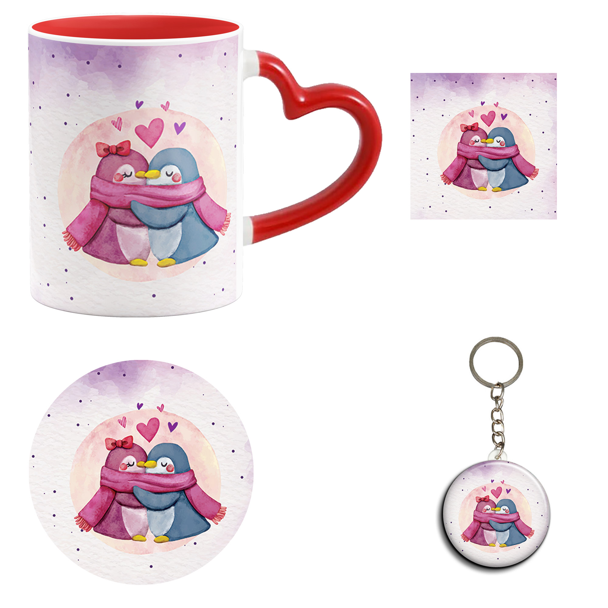 ست هدیه ماگ مدل روز عشق طرح عاشقانه کد M101