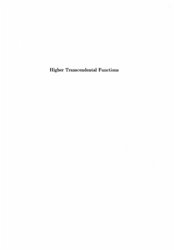خرید و دانلود نسخه کامل کتاب Higher transcendental functions
