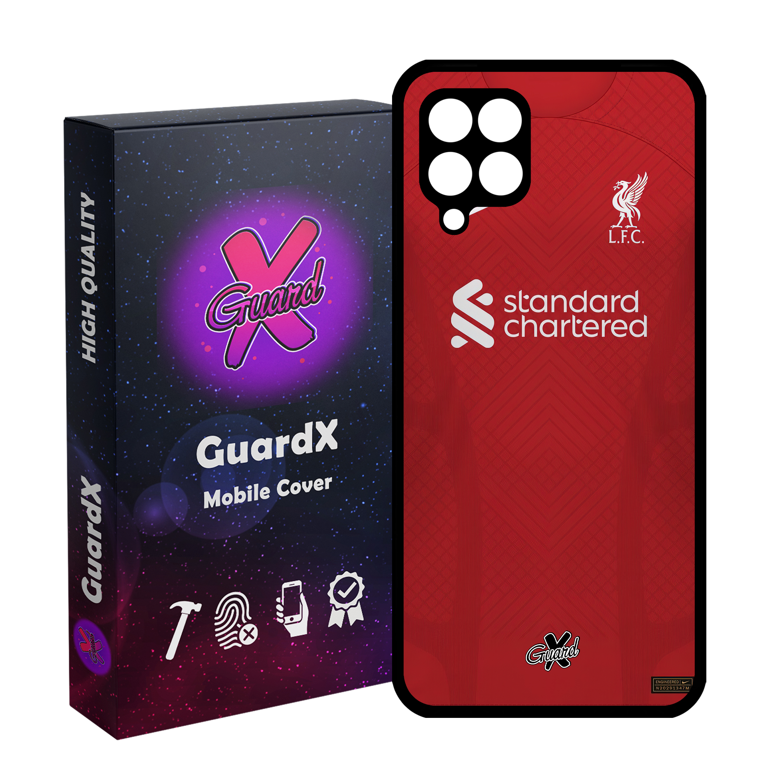 کاور گارد ایکس طرح لیورپول مدل Glass10468 مناسب برای گوشی موبایل سامسونگ Galaxy A22 4G