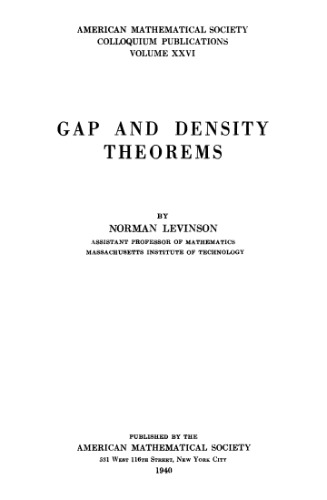 خرید و دانلود نسخه کامل کتاب Gap and density theorems