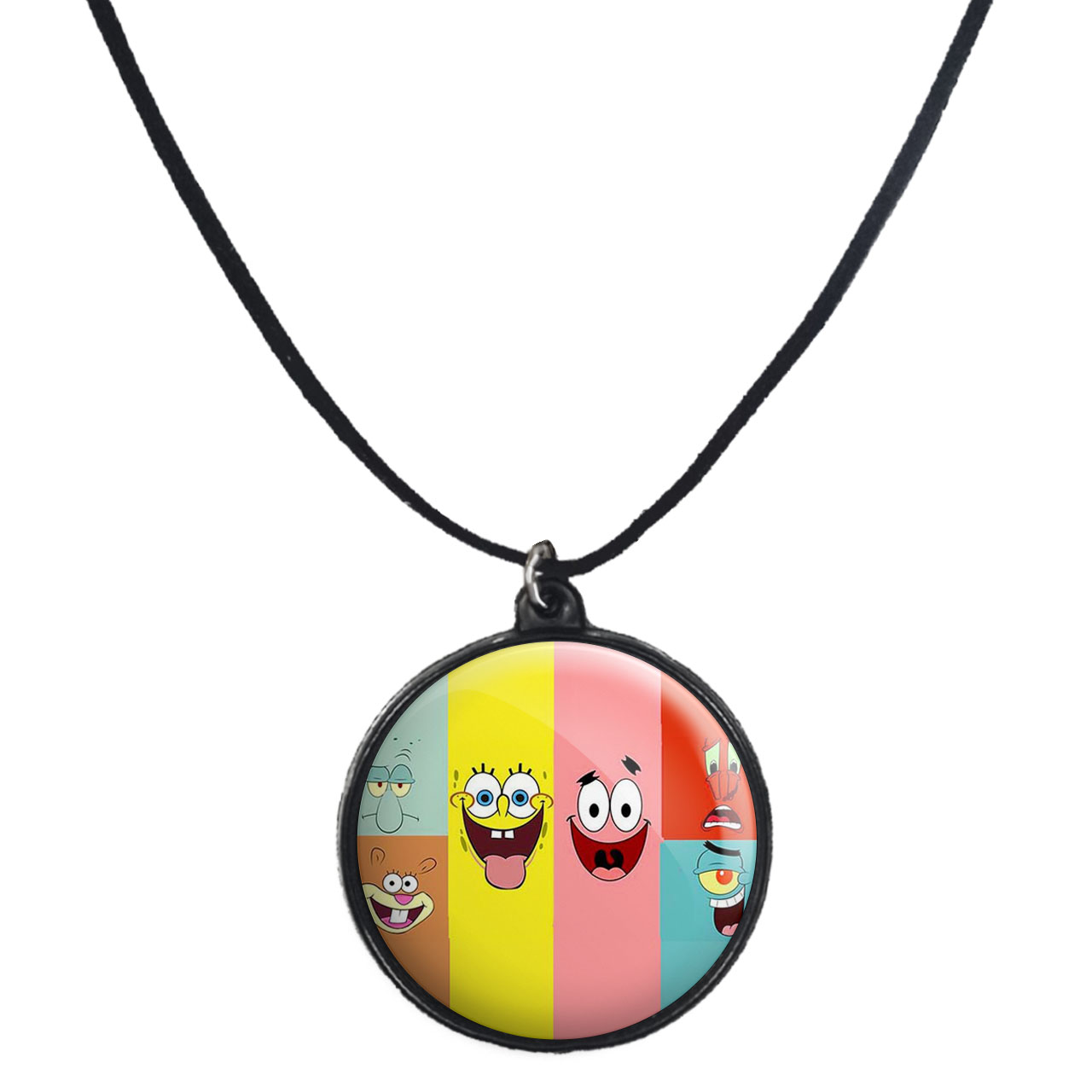 گردنبند پرمانه طرح باب اسفنجی کد pmb.4877 مدل دو طرفه