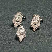 نیم ست نقره ترکی عیار 925 شامل گردنبند و گوشواره  بسیار زیبا