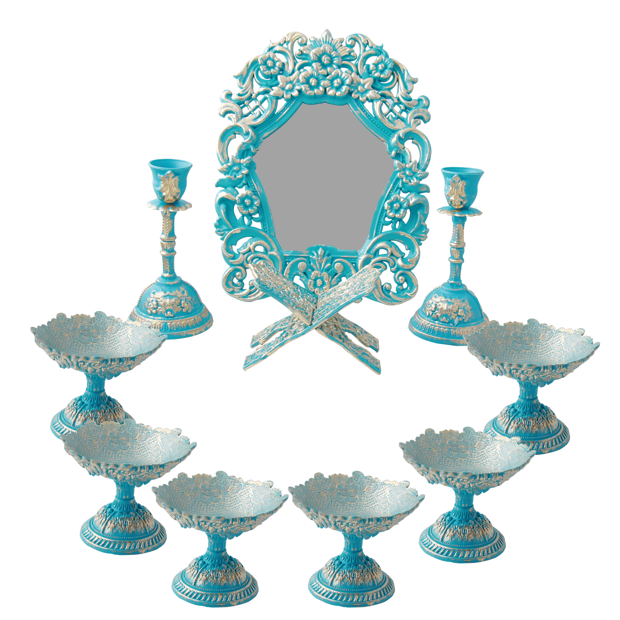 مجموعه ظروف هفت سین 10پارچه طرح سنتی کد DEK_069