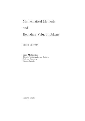 خرید و دانلود نسخه کامل کتاب Mathematical Methods and Boundary Value Problems