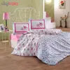 سرویس ملحفه کریستال مدل Yasemin Fusya یک نفره 3 تکه