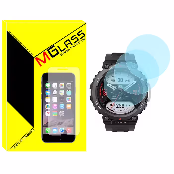 محافظ صفحه نمایش شیشه‌ای ام‌گلس مدل Glass-MG مناسب برای ساعت هوشمند امیزفیت T-Rex 2 بسته سه عددی | کالا برتری