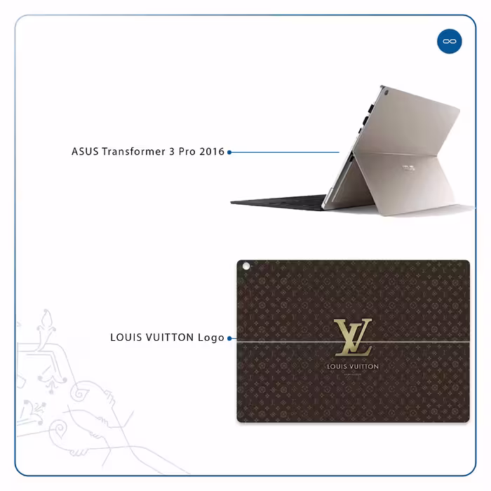 برچسب پوششی ماهوت مدل LOUIS-VUITTON-Logo مناسب برای تبلت ایسوس Transformer 3 Pro 2016