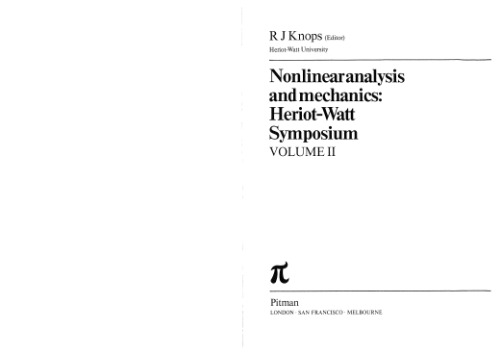خرید و دانلود نسخه کامل کتاب Nonlinear Analysis & Mechanics: Heriot-Watt Symposium, Volume II (Research Notes in Mathematics)