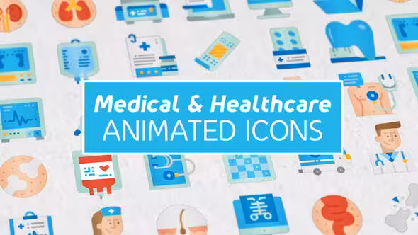 دانلود Medical &amp; Healthcare Icons – آیکن های پزشکی برای افترافکت