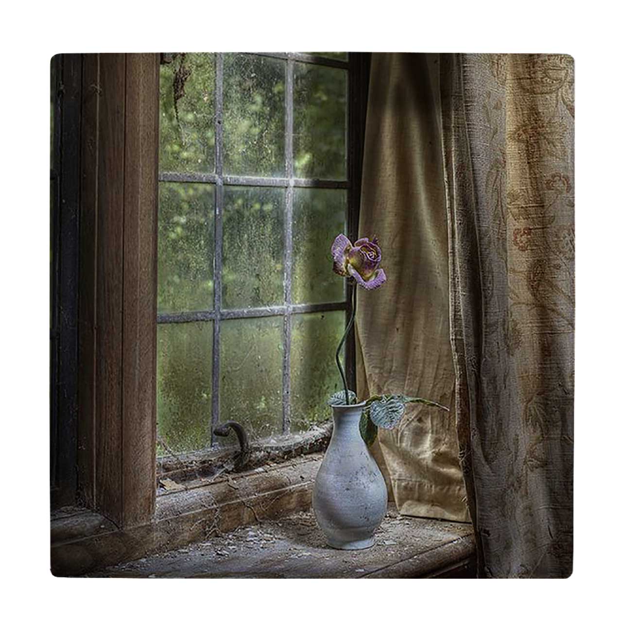  کاشی کارنیلا طرح گلدان گل پشت پنجره کد wkk1359