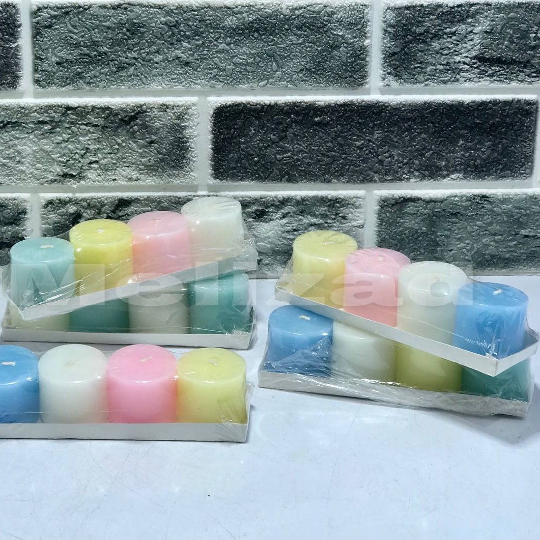 شمع استوانه ای رنگی 4تایی قطر 4