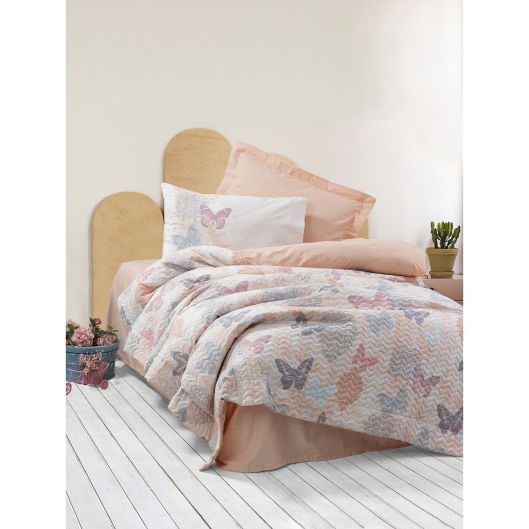 ست روتختی پنبه دوزی کاتن باکس مدل Grils-Boys Kimela Pembe  تک نفره 3 تکه