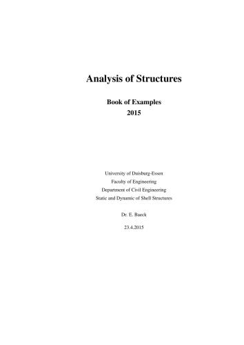 خرید و دانلود نسخه کامل کتاب Analysis of Structures. Book of Examples