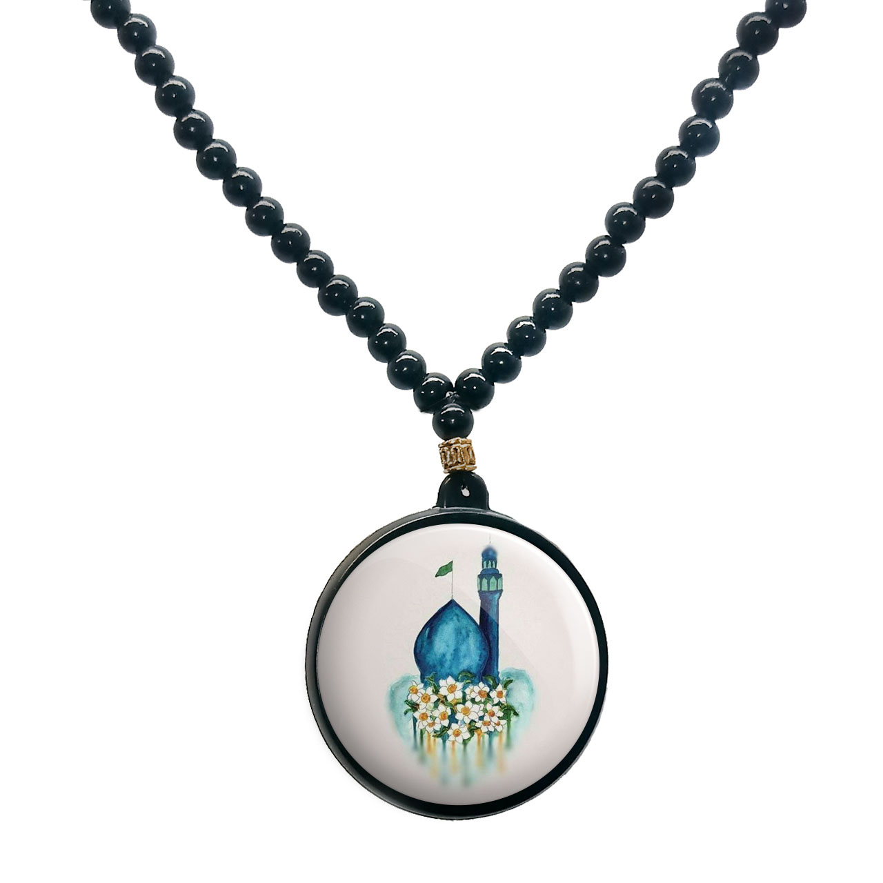 گردنبند پرمانه طرح امام زمان کد pmd.23624 مدل دو طرفه