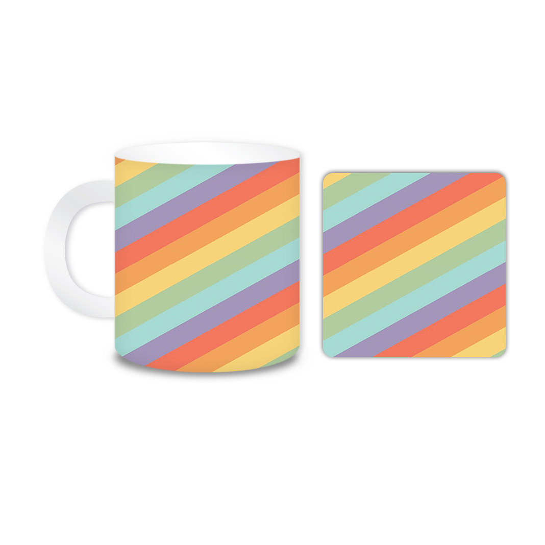 ماگ مدل رنگی کد 2031 به همراه زیر لیوانی