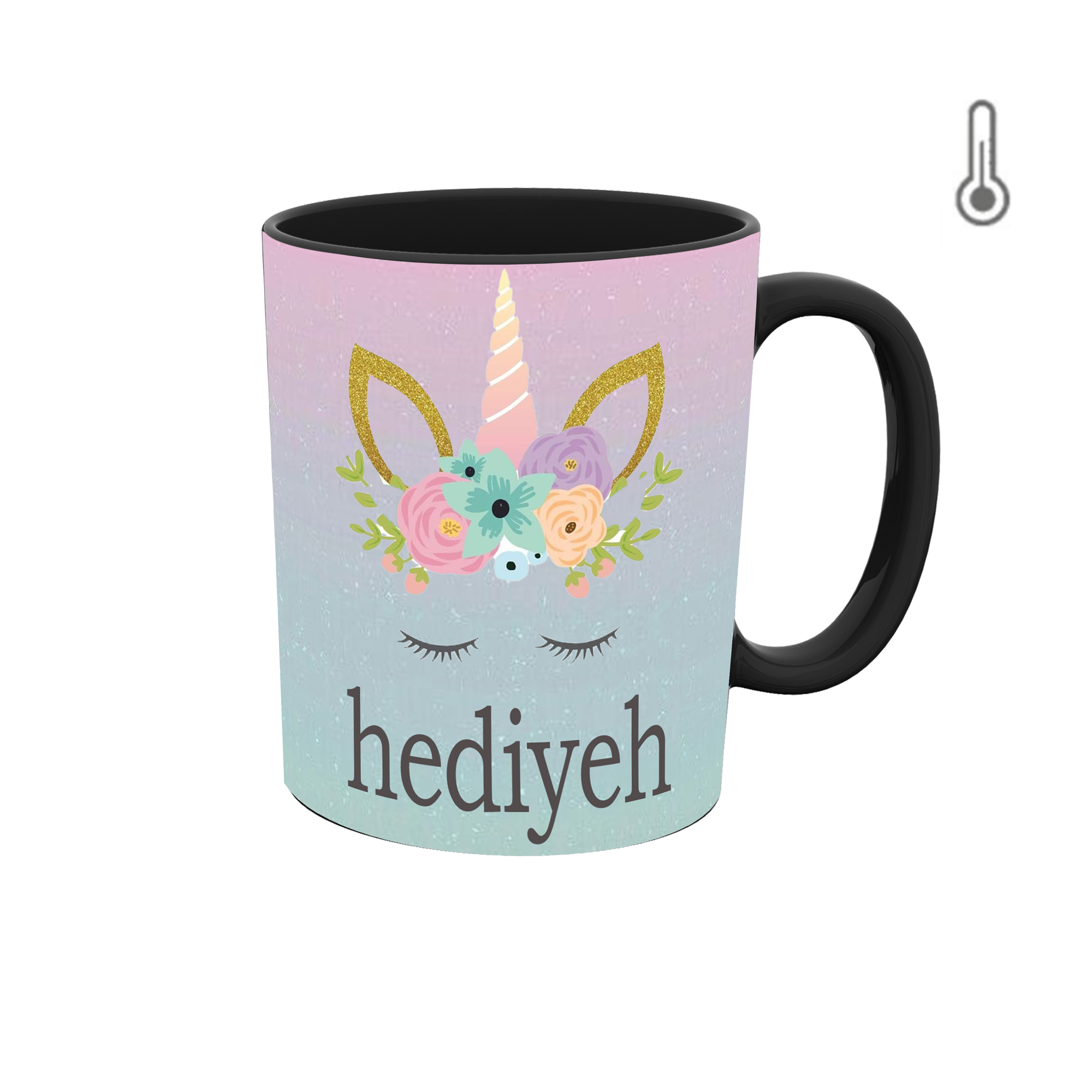 ماگ حرارتی طرح اسم هدیه مدل unicorn یونیکورن