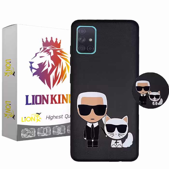 کاور لاین کینگ مدل Mano cat مناسب برای گوشی موبایل سامسونگ Galaxy A71 به همراه پایه نگهدارنده