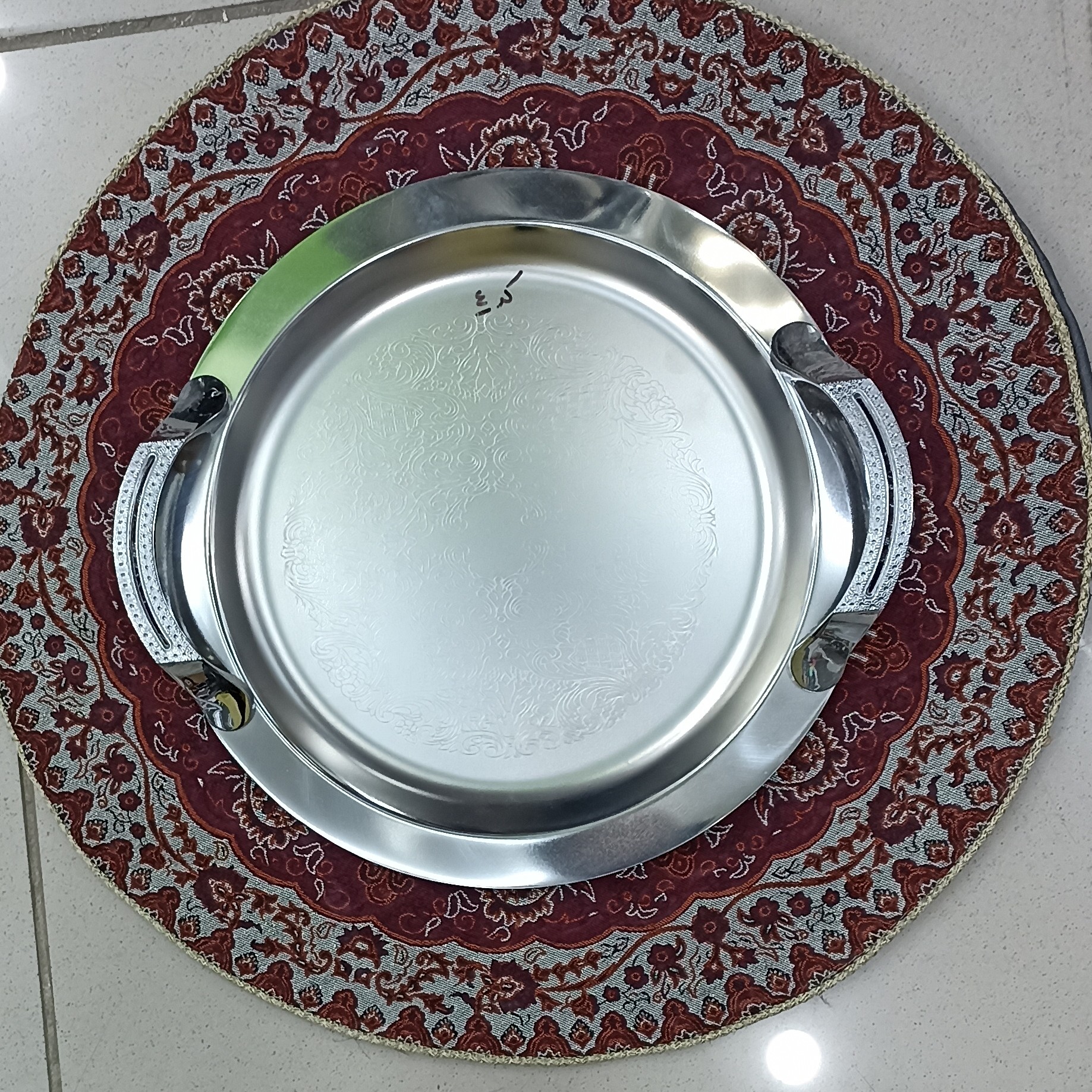 سینی استیل نگیر قطر 30 سانتی متر