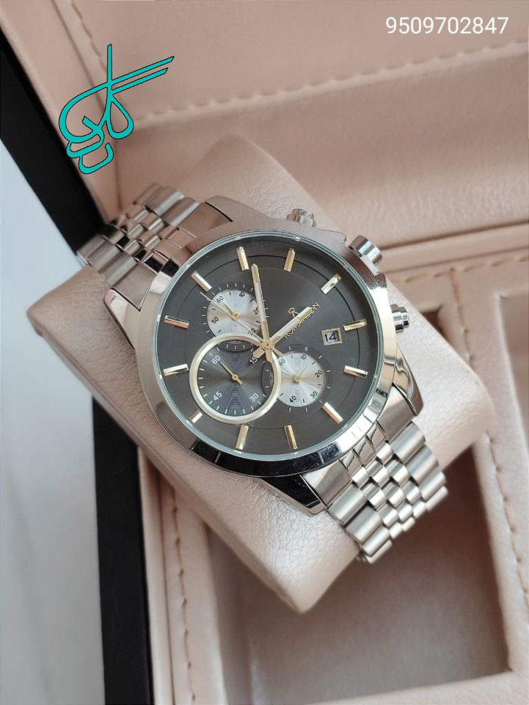 خرید ساعت مردانه فلزی رومانسون دوقفله مخفی استیل با کیفیت رنگ ثابت کد 1916066 - ردگل